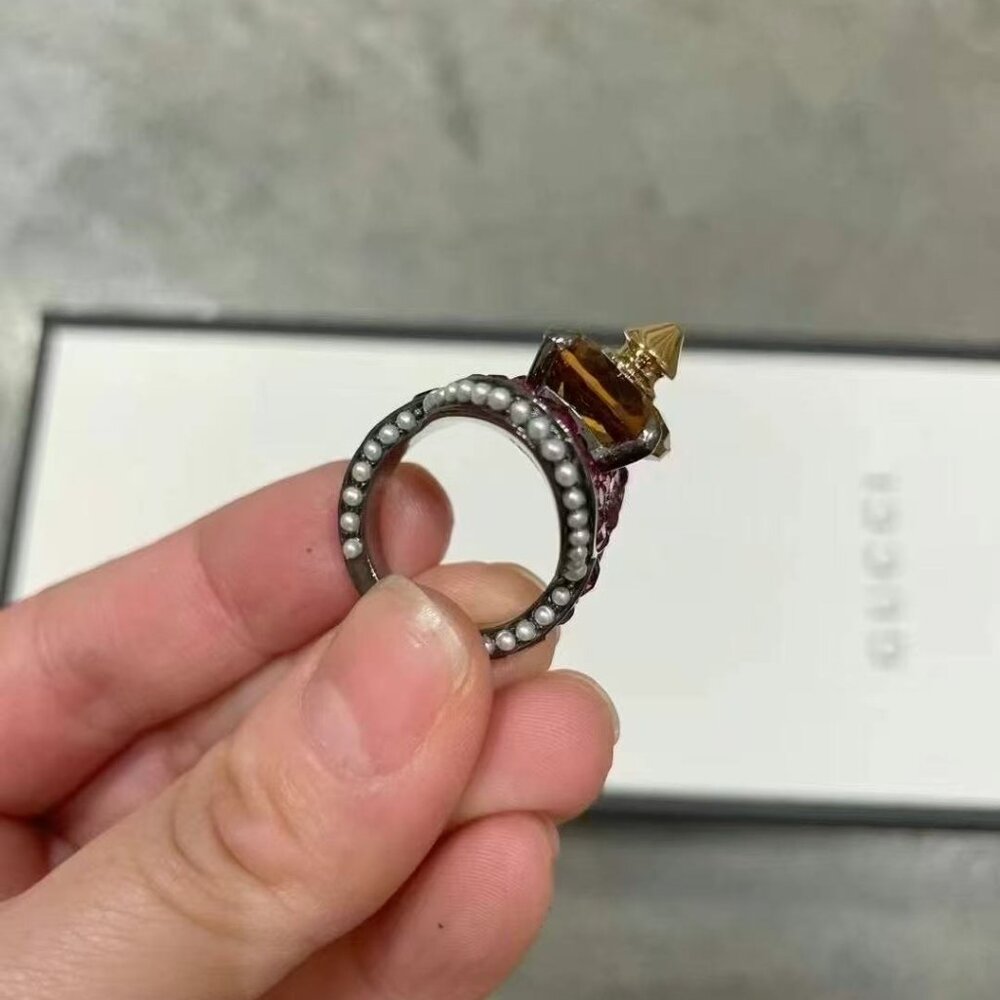 Nib Authentic Gucci Ring With Stud And Crystals I… - image 5